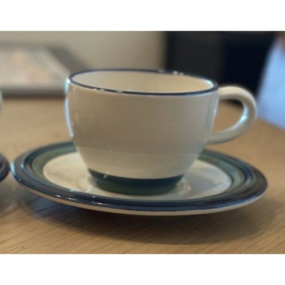 Pfaltzgraff Ocean Breeze Tea Cup Mug & 7” Saucer Plate Vintage
